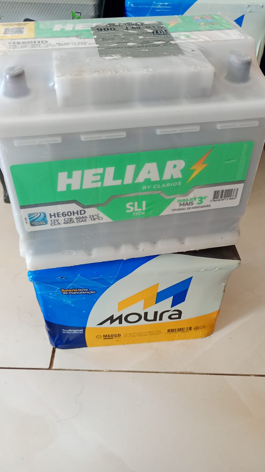 Baterias Heliar e Moura